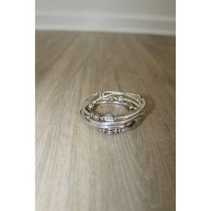 Silver‎ Tone Wrap Around Coil Bangle Bracelet with Tree of Life Turtle Charms